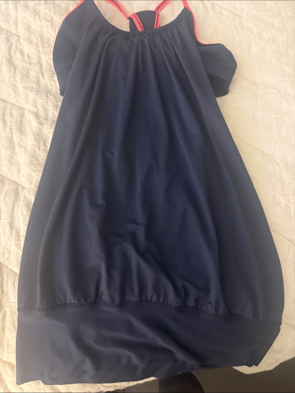 lululemon athletica Navy Tank with Coral Trim